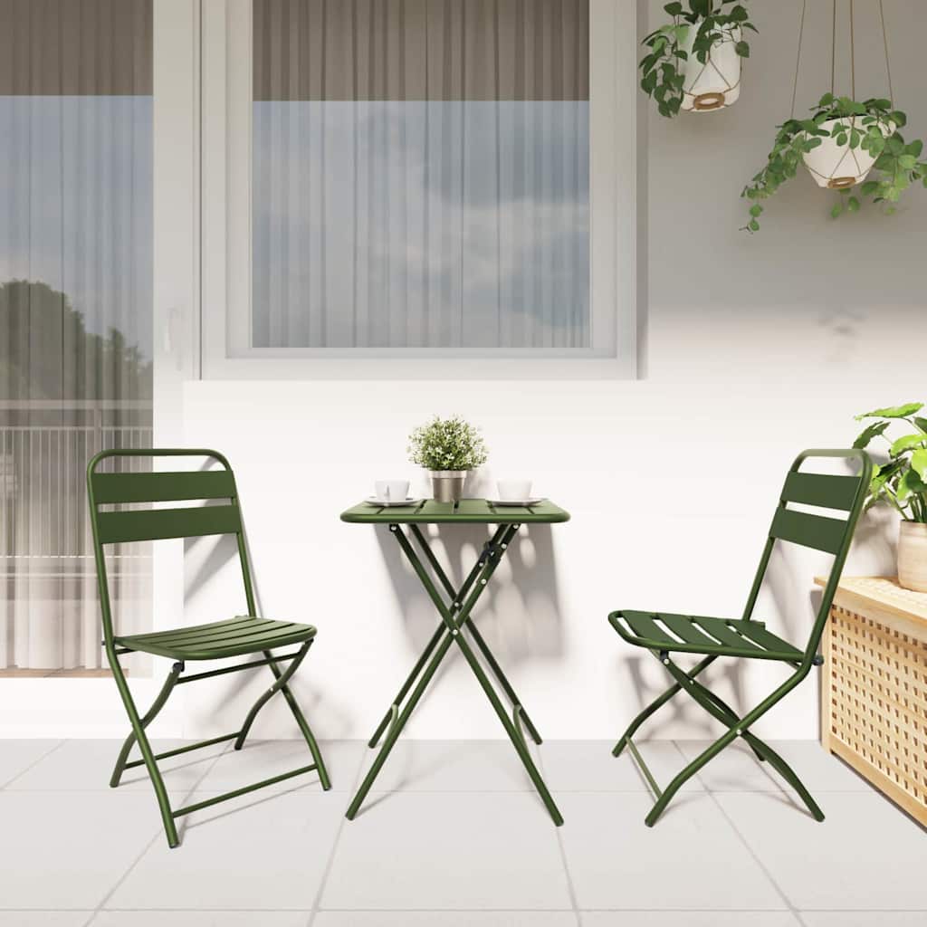 vidaXL Tuinstoel Die Opgevouwen Kan Worden 2 pcs Groen 42 x 52 x 82cm