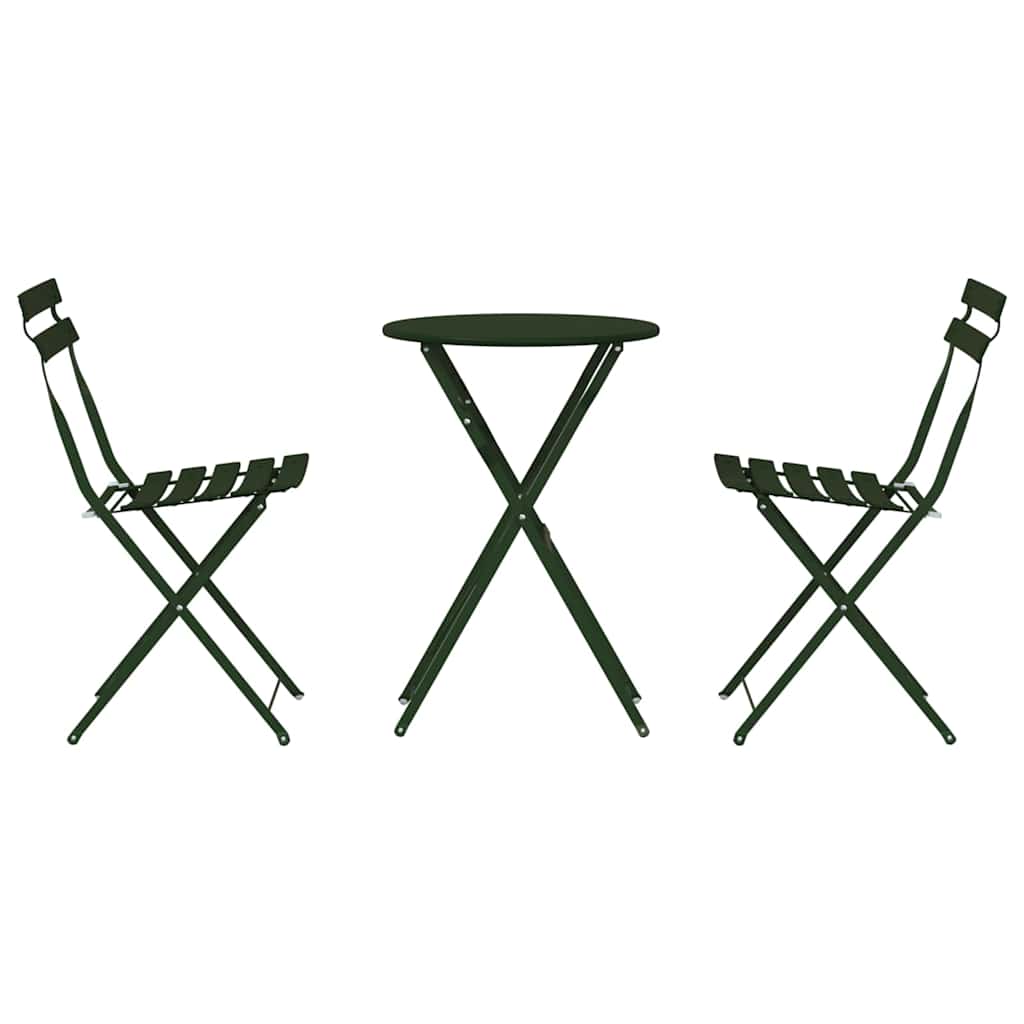 vidaXL Opvouwbare Bistroset 3 pcs Bossen Staal