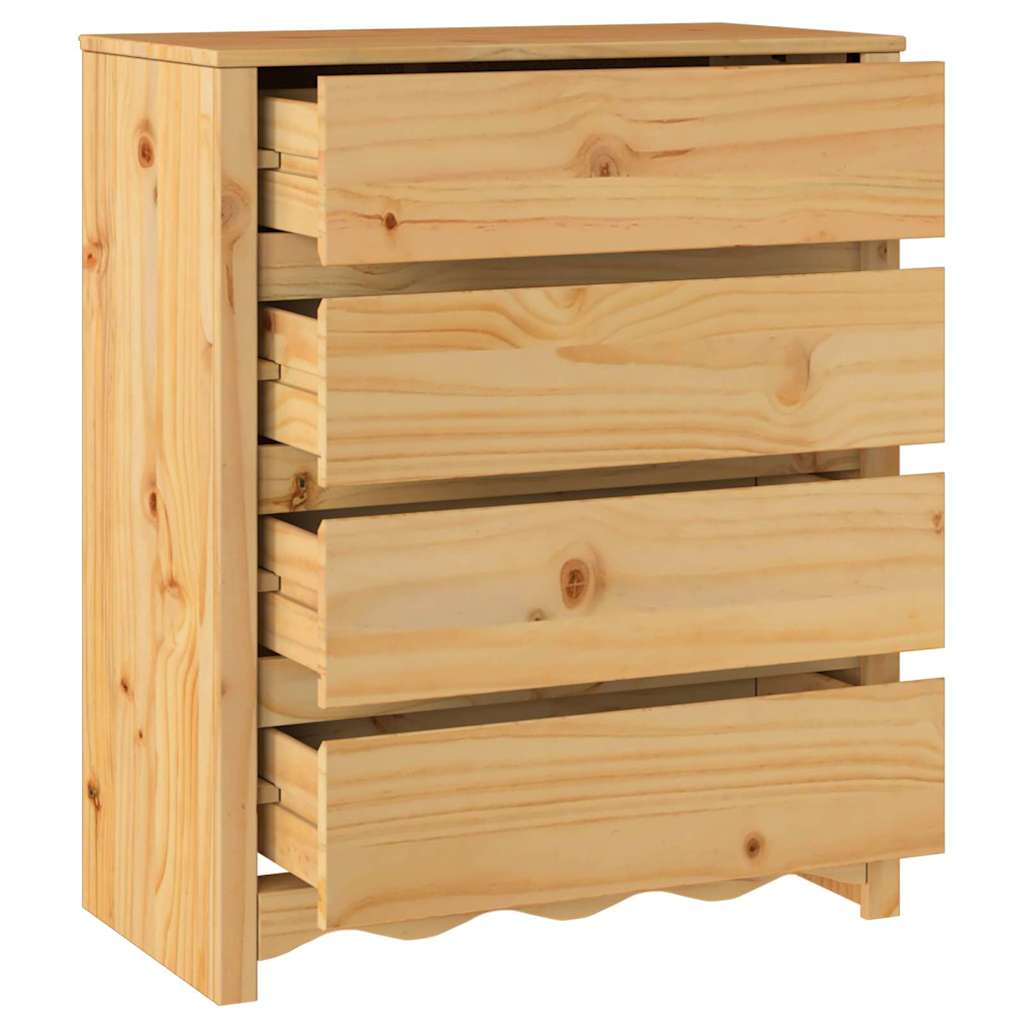 vidaXL Ladekast Drammen Eiken 76,5 x 40 x 91 cm Massief grenenhout