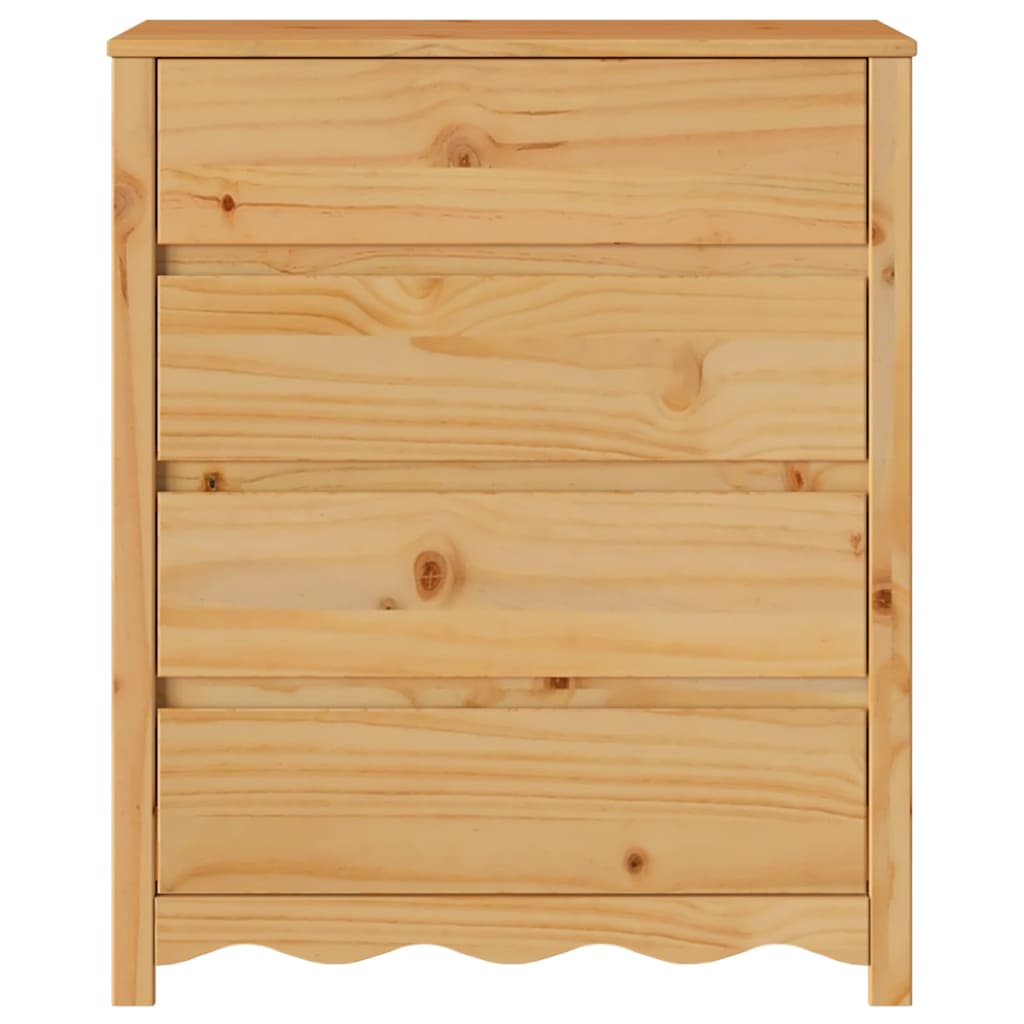vidaXL Ladekast Drammen Eiken 76,5 x 40 x 91 cm Massief grenenhout