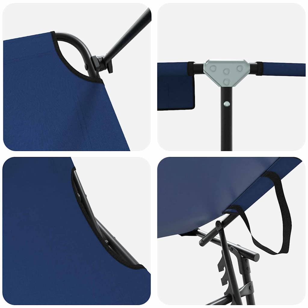 vidaXL Opvouwbare zonnebed Blauw 190 x 57 x 81 cm oxford