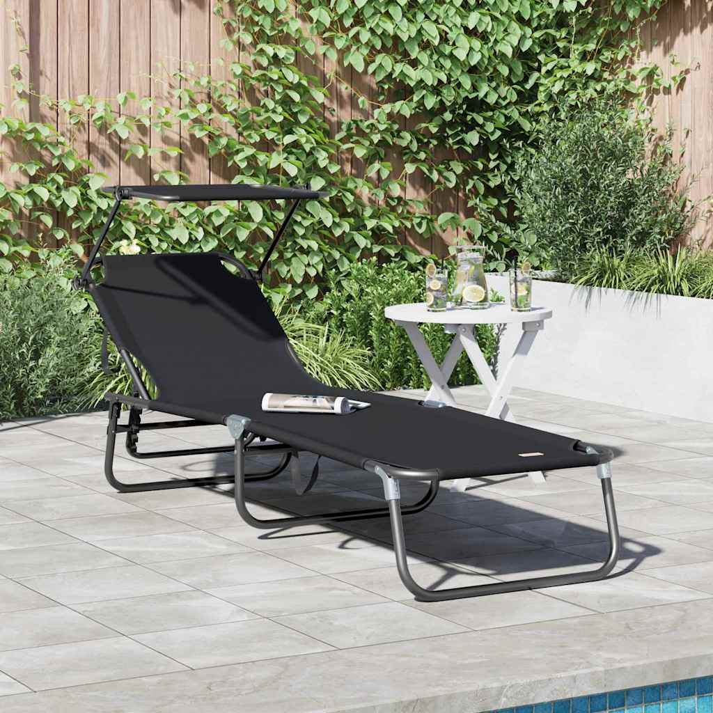 vidaXL Opvouwbare zonnebed Blauw 190 x 57 x 81 cm oxford