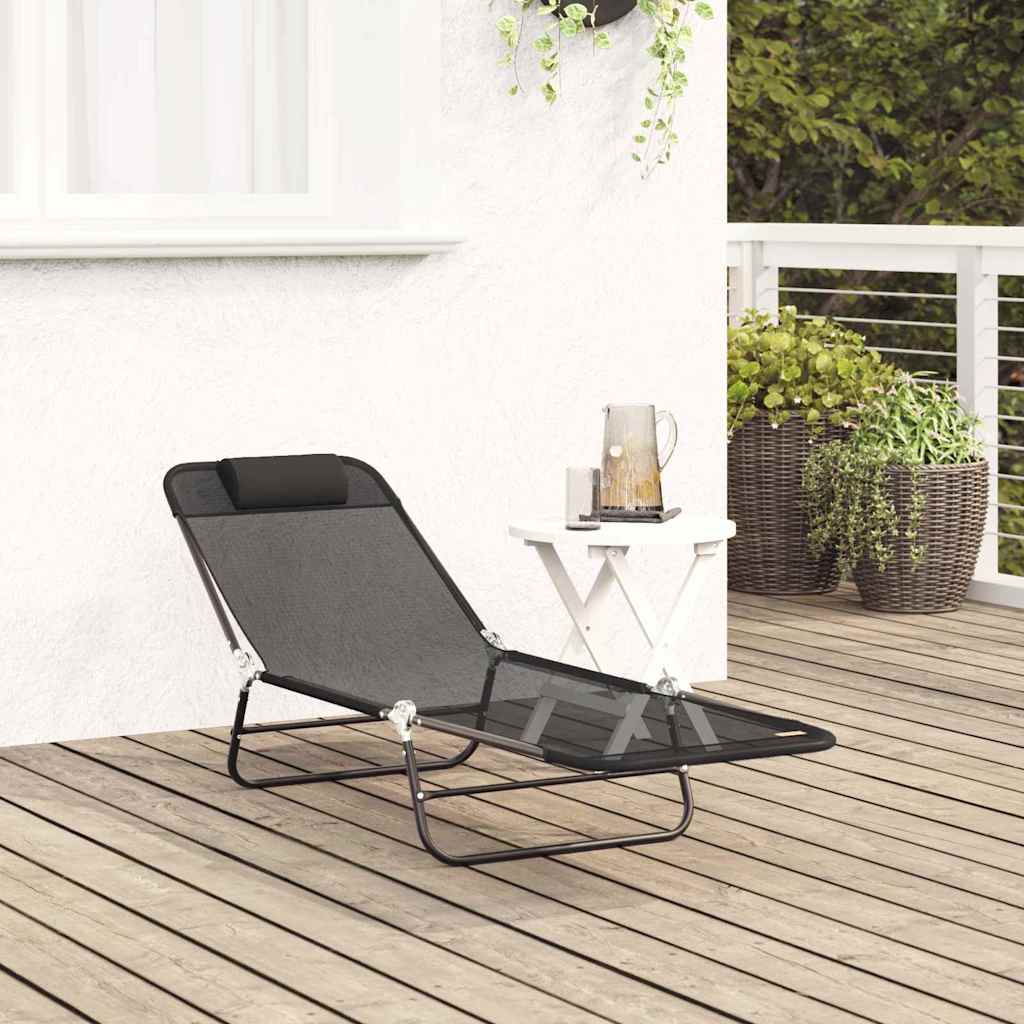 vidaXL Opvouwbare zonnebed Crème 182 x 55 x 85,5 cm Textileen