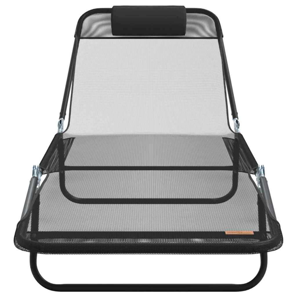 vidaXL Opvouwbare zonnebed Crème 182 x 55 x 85,5 cm Textileen
