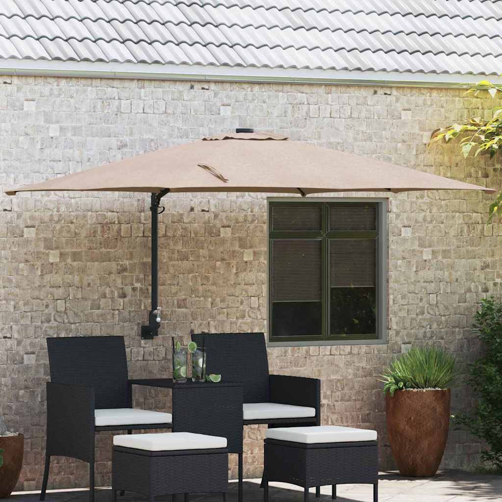 vidaXL Garden Parasol Sand 248.5 x 247.5 x 160 cm Polyester and Steel