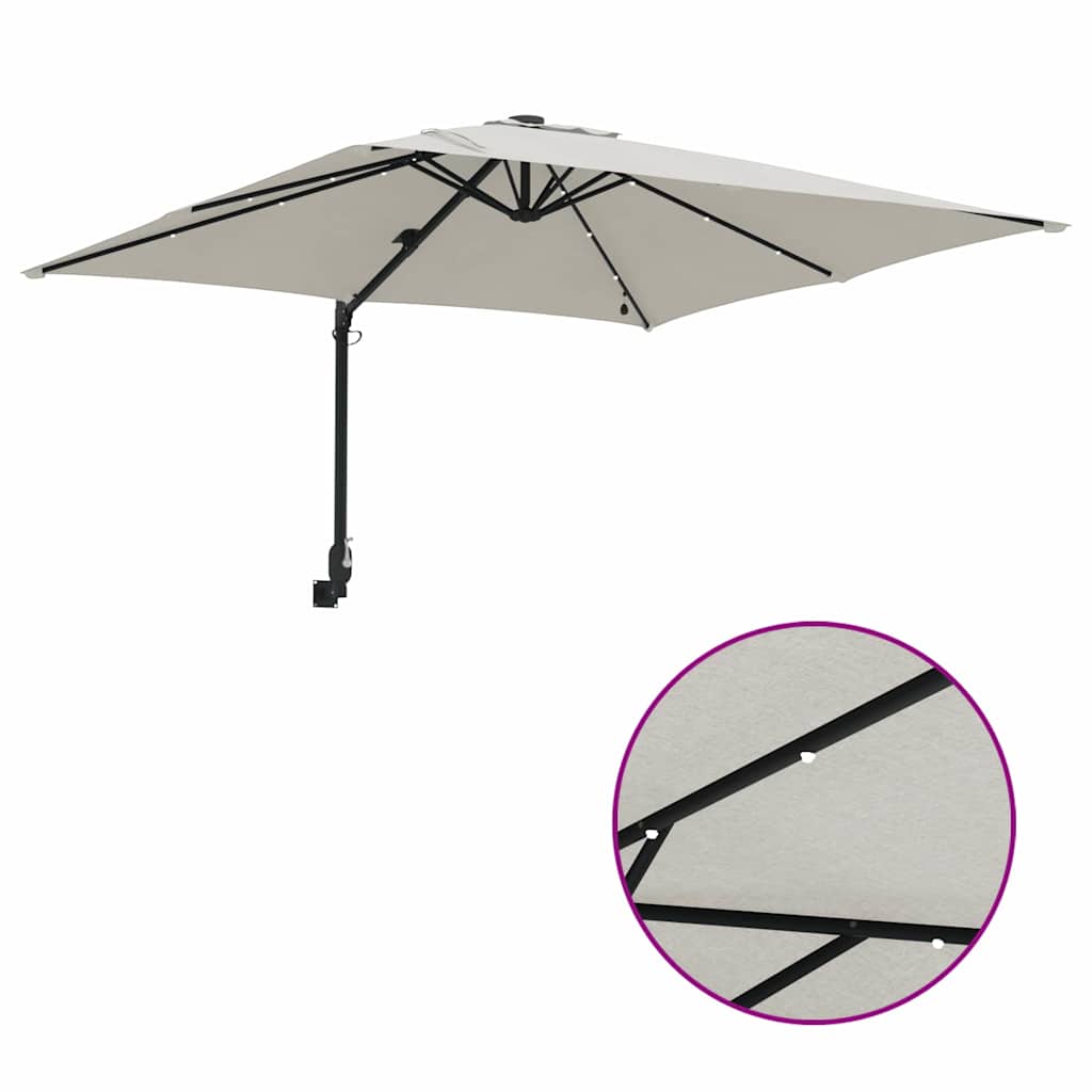 vidaXL Tuinparasol Zand 248,5 x 247,5 x 160 cm Polyester en Staal