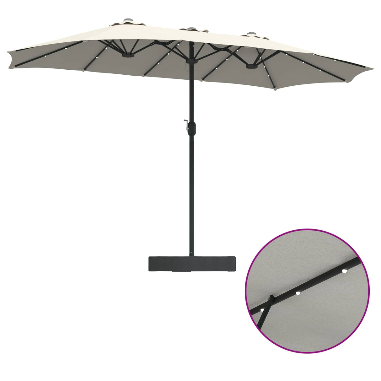 vidaXL Tuinparasol Zand en Antraciet 385 x 209 x 244 cm Polyester