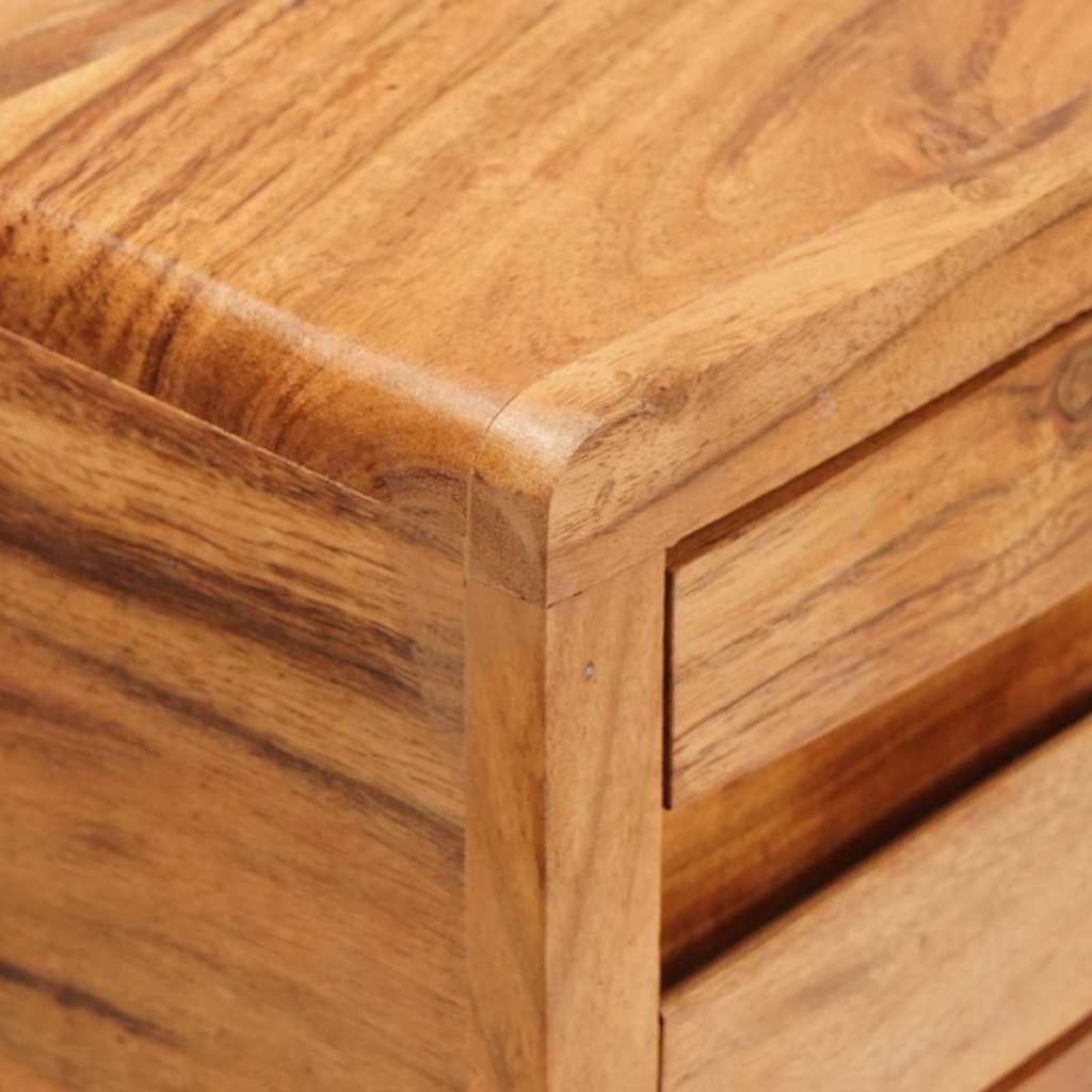 vidaXL Wandtafel met lade Bruin 110 x 30 x 80 cm Massief Acacia Hout