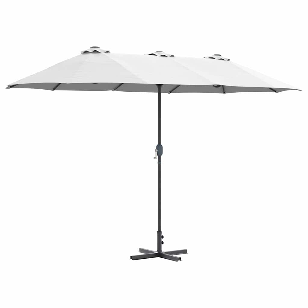 vidaXL Tuinparasol Zand 370 x 197 x 239 cm Polyester en Aluminium