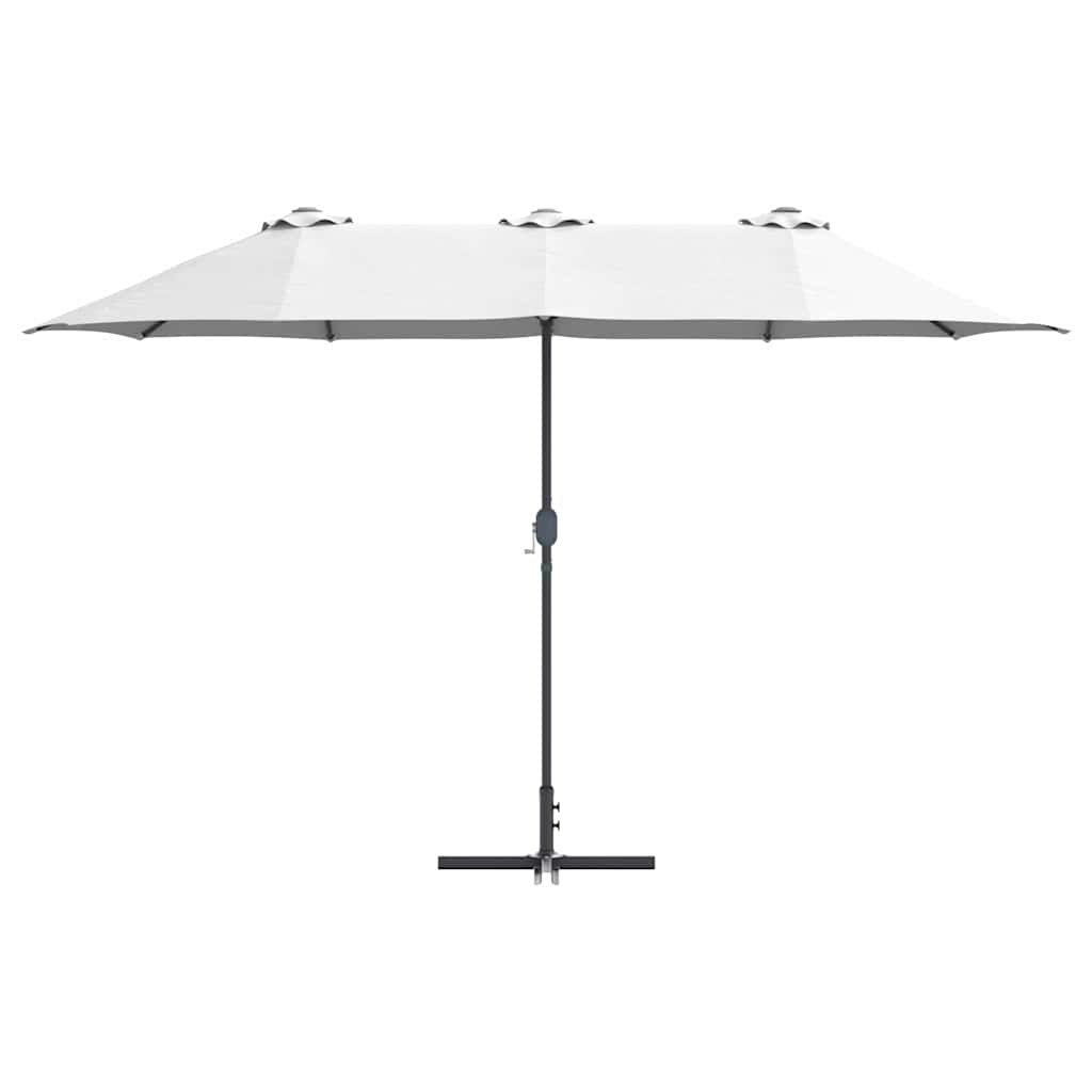 vidaXL Tuinparasol Zand 370 x 197 x 239 cm Polyester en Aluminium
