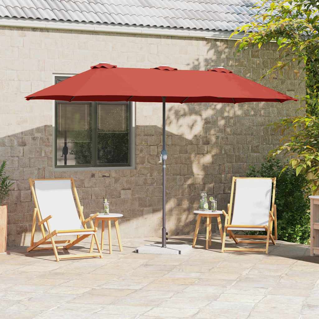 vidaXL Tuinparasol Zand 370 x 197 x 239 cm Polyester en Aluminium