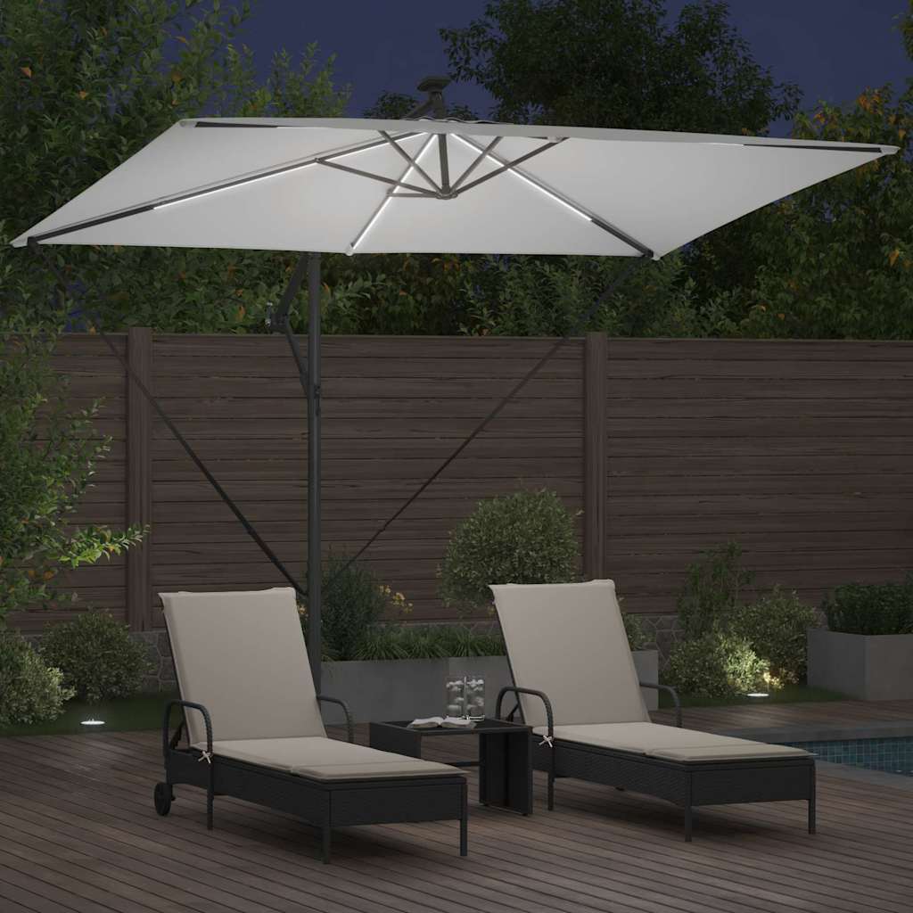 vidaXL Parasol Sand 294 x 200 x 270 cm Polyester and Aluminium