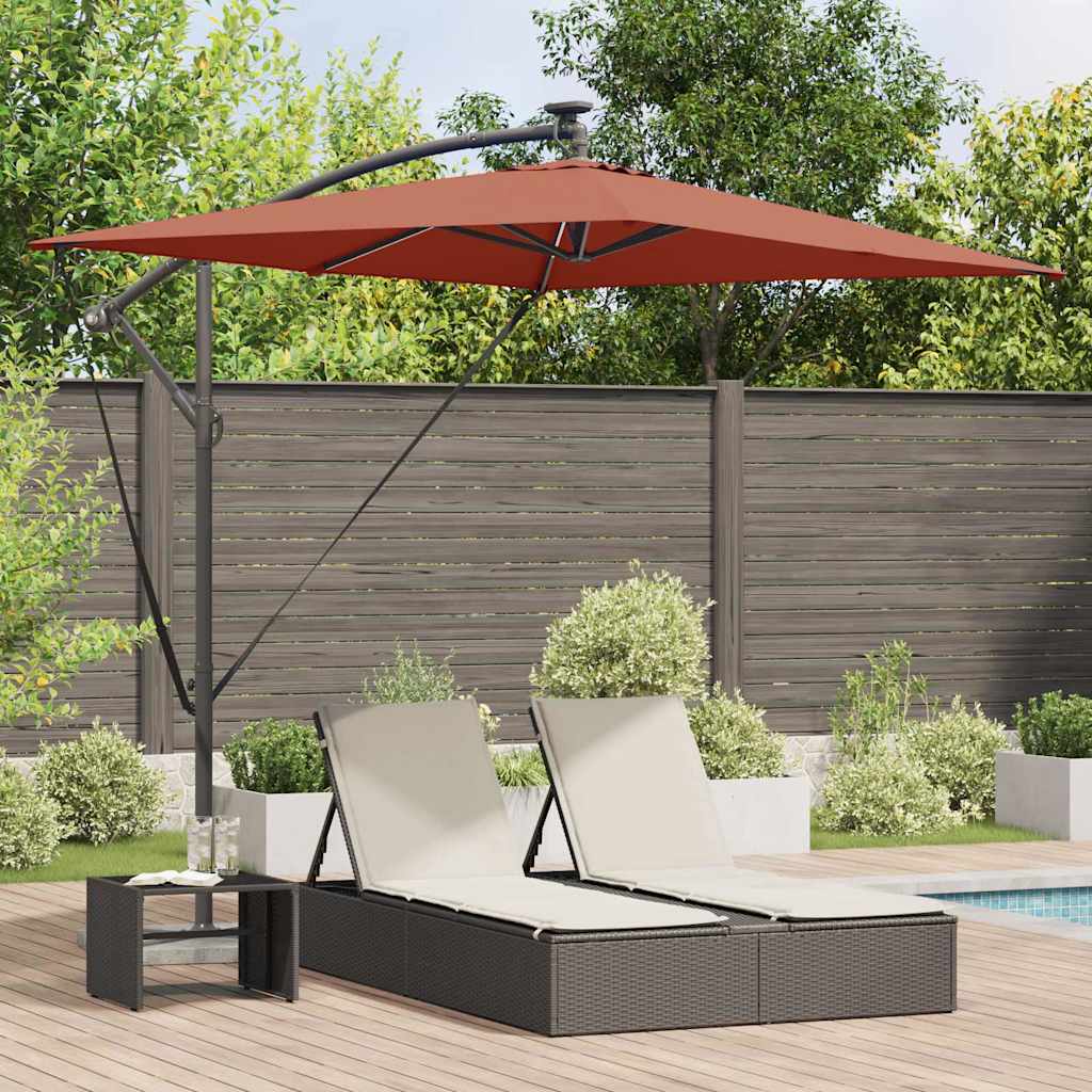 vidaXL Parasol Sand 294 x 200 x 270 cm Polyester and Aluminium