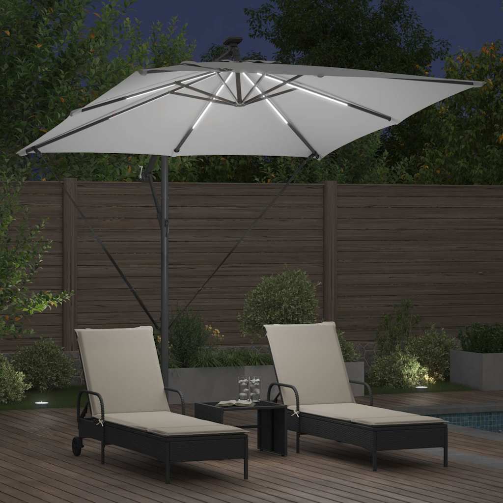 vidaXL Cantilever Banana Parasol Sand 249 x 249 x 250 cm
