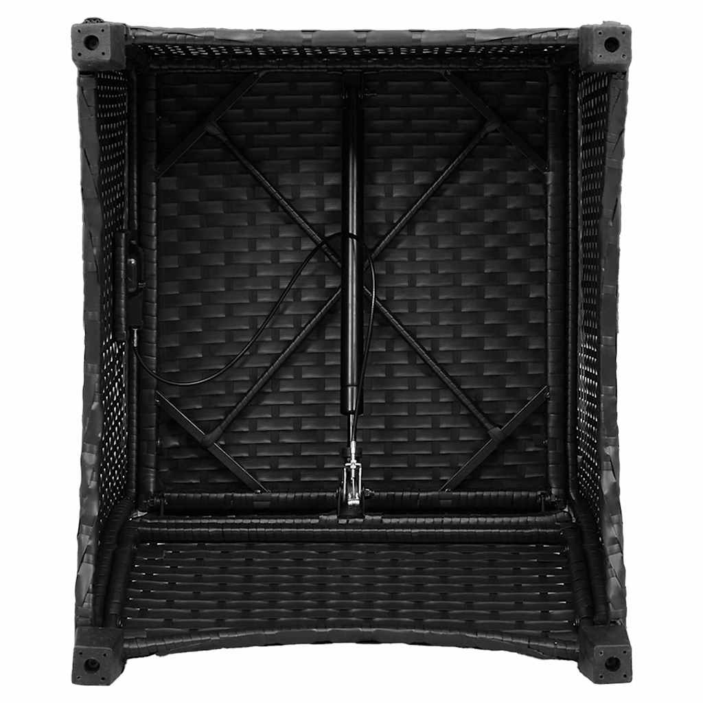 vidaXL Ligstoel met kussen Zwart 56 x 66 x 95 cm poly rattan