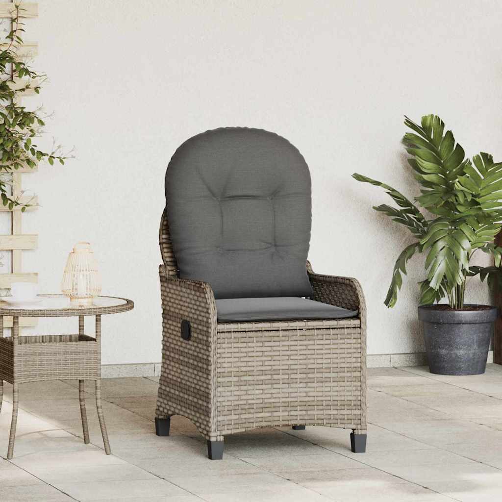 vidaXL Ligstoel met kussen Zwart 56 x 66 x 95 cm poly rattan