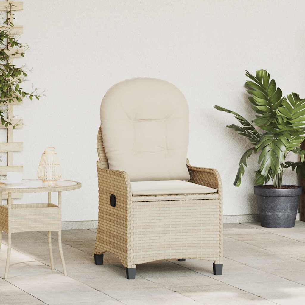 vidaXL Ligstoel met kussen Zwart 56 x 66 x 95 cm poly rattan