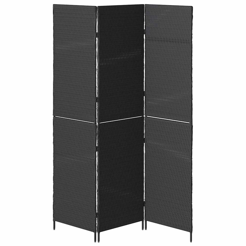 vidaXL Kamerverdeler Zwart 146 x 180 cm poly rattan