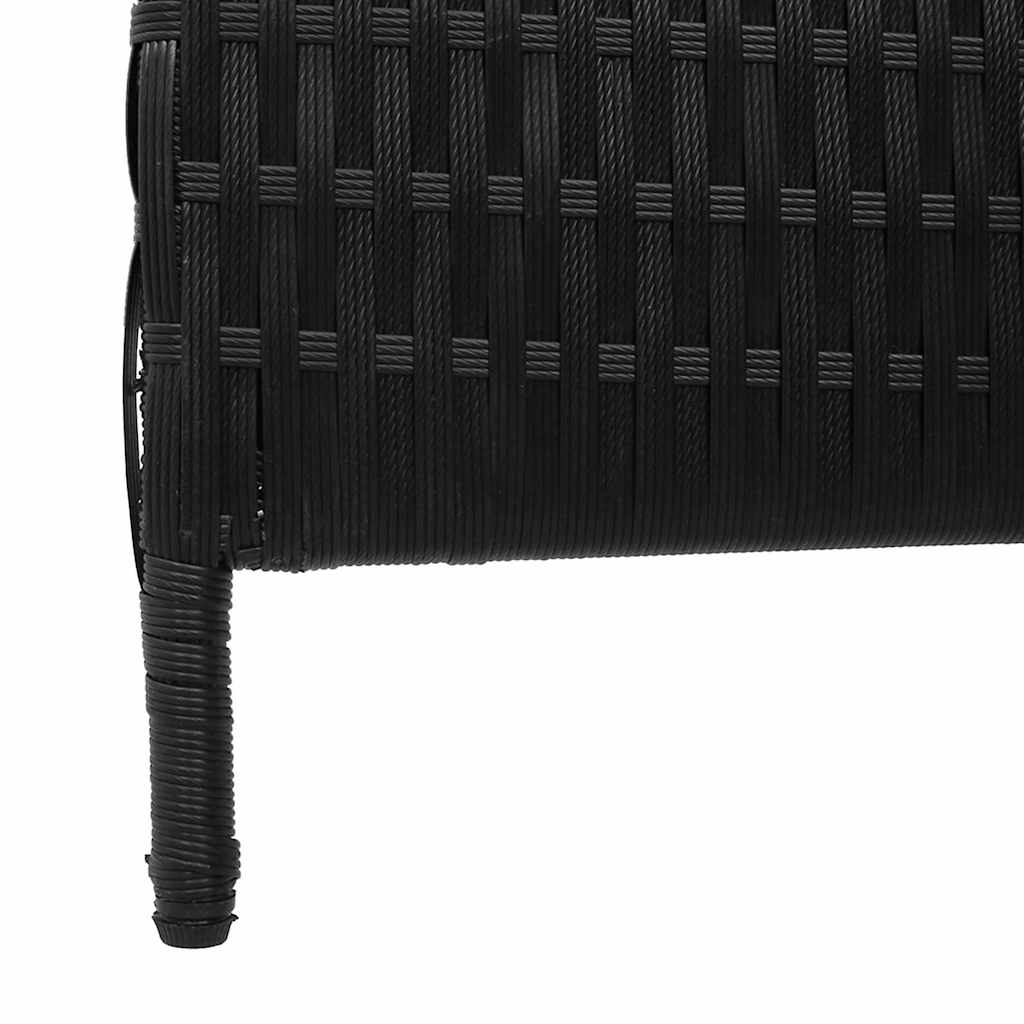 vidaXL Kamerverdeler Zwart 146 x 180 cm poly rattan
