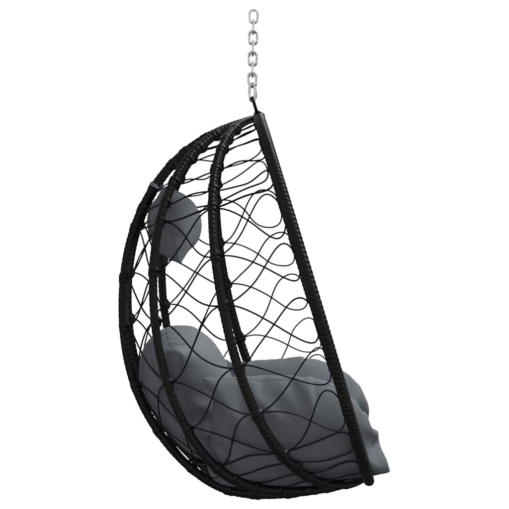 vidaXL Hangende ei-stoel Antraciet 91,5 x 54,5 x 107 cm poly rattan