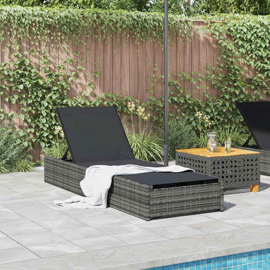 vidaXL Ligstoel Zwart 200.5 x 70 x 75 cm poly rattan