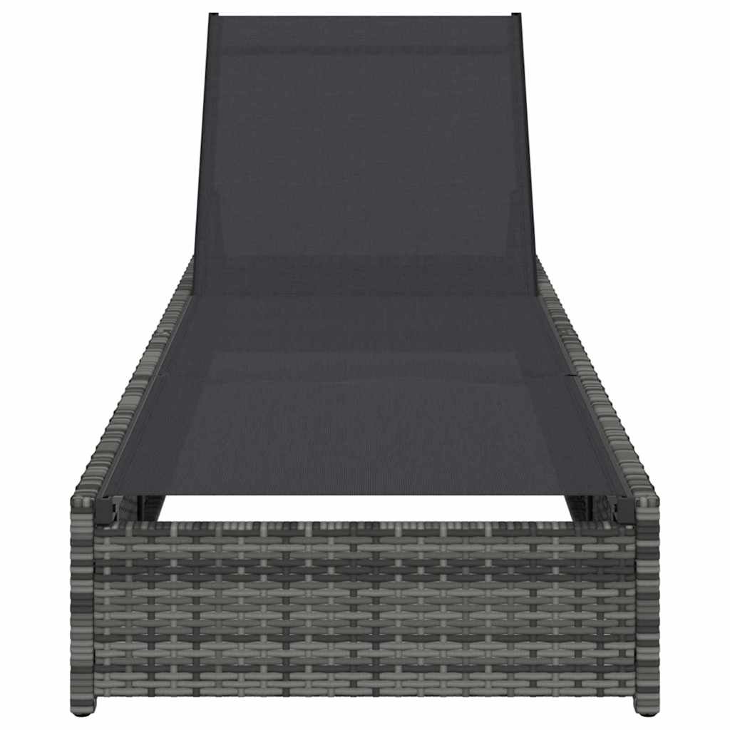 vidaXL Ligstoel Zwart 200.5 x 70 x 75 cm poly rattan