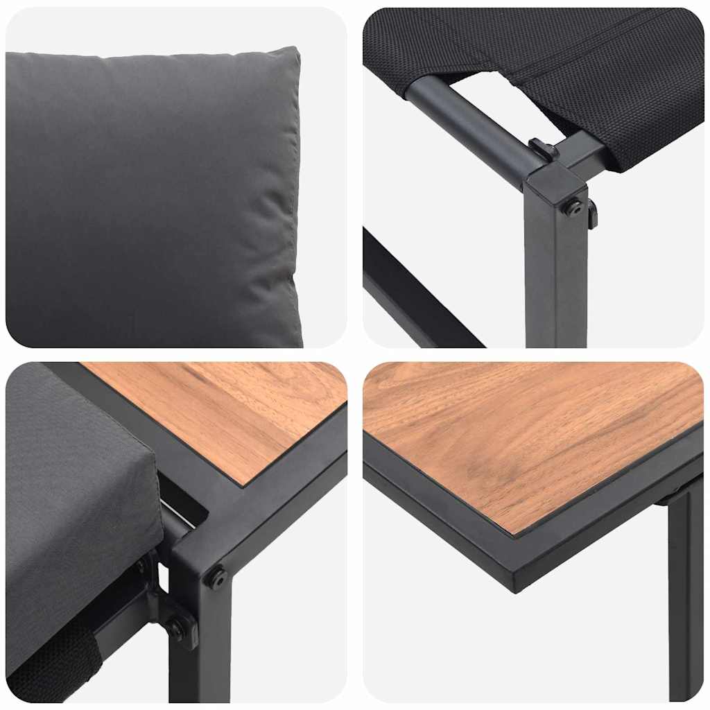 vidaXL Buiten Stalen Zitten 2 pcs Antraciet Staal