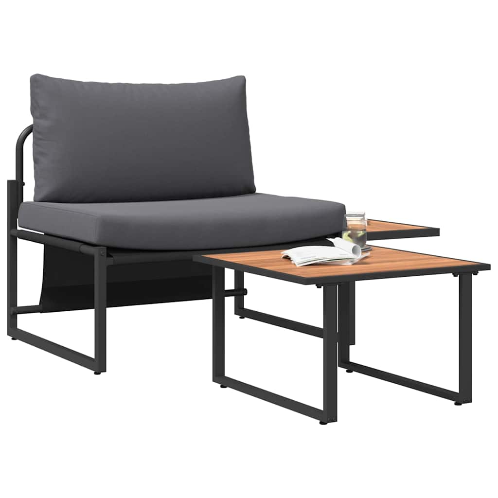 vidaXL Tuinbank Set 2 pcs Antraciet Staal