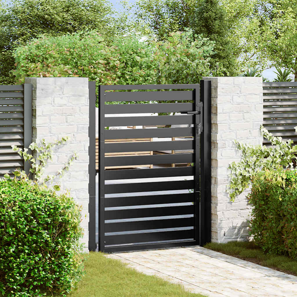 vidaXL Lockable Garden Gate 100x100 cm Aluminum Black