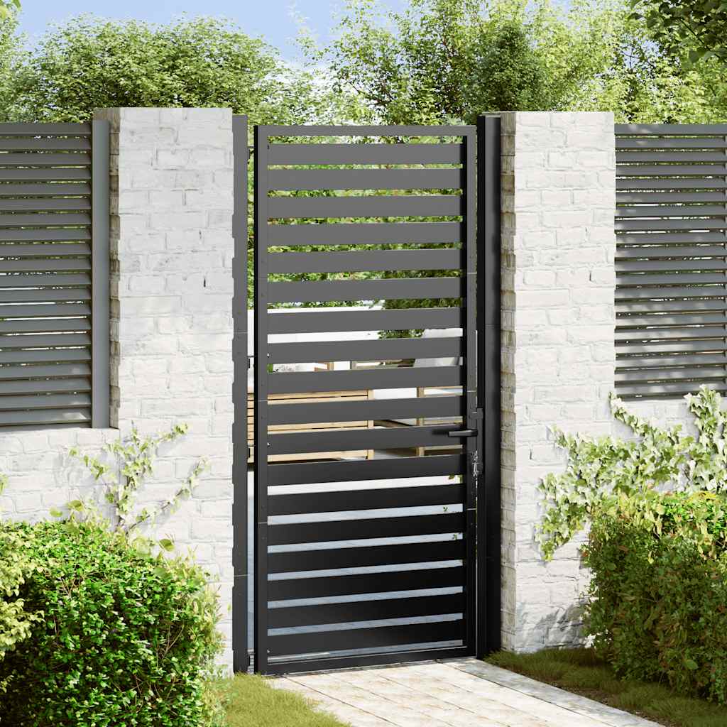 vidaXL Lockable Garden Gate 100x100 cm Aluminum Black