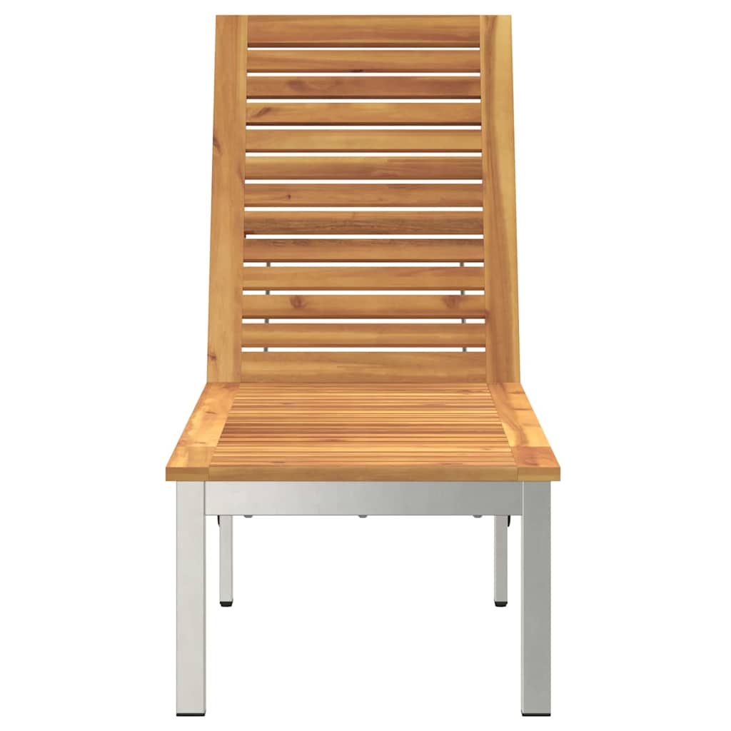 vidaXL Sun Lounger Oiled Natural 205 x 53 x 100 cm Solid Acacia Wood