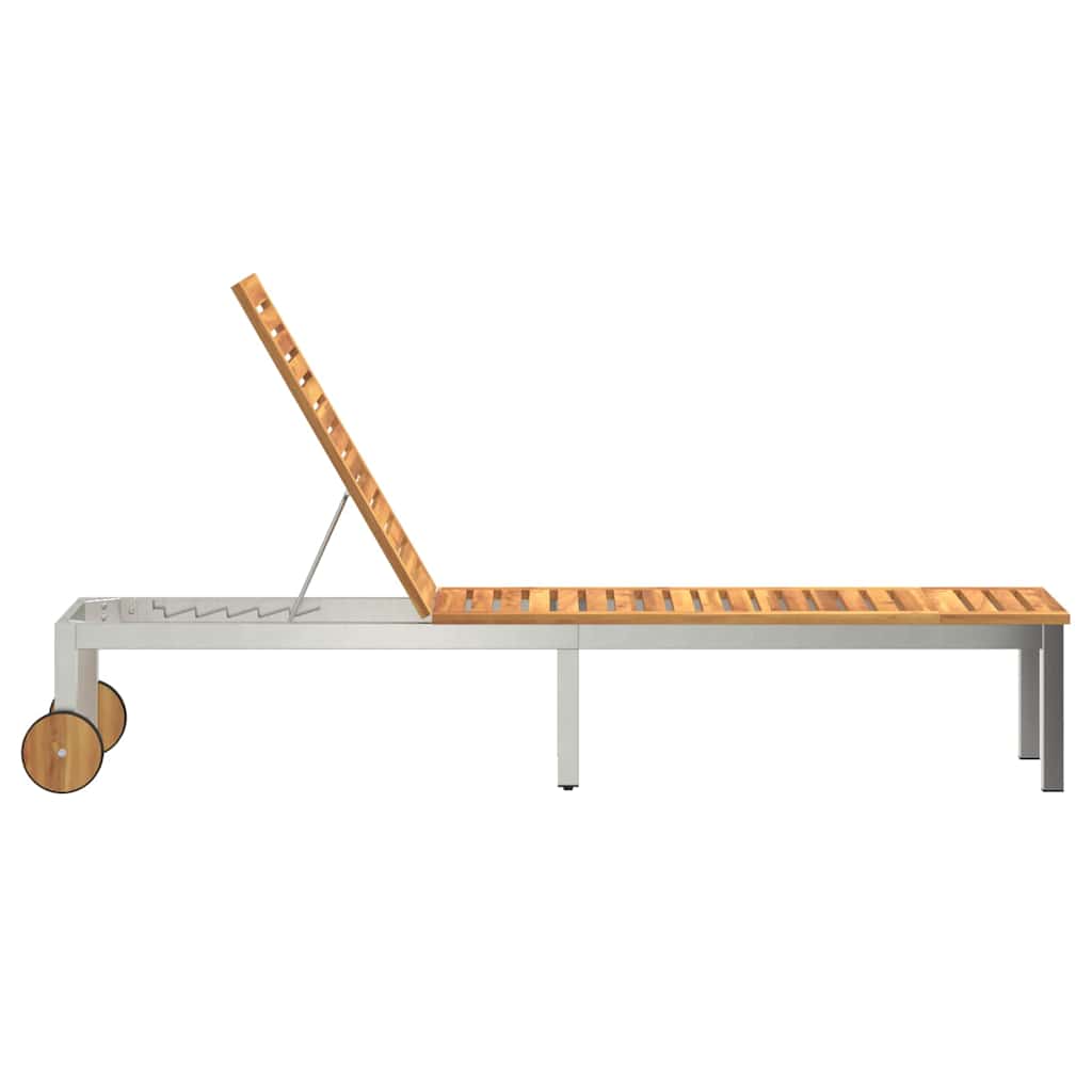 vidaXL Sun Lounger Oiled Natural 205 x 53 x 100 cm Solid Acacia Wood