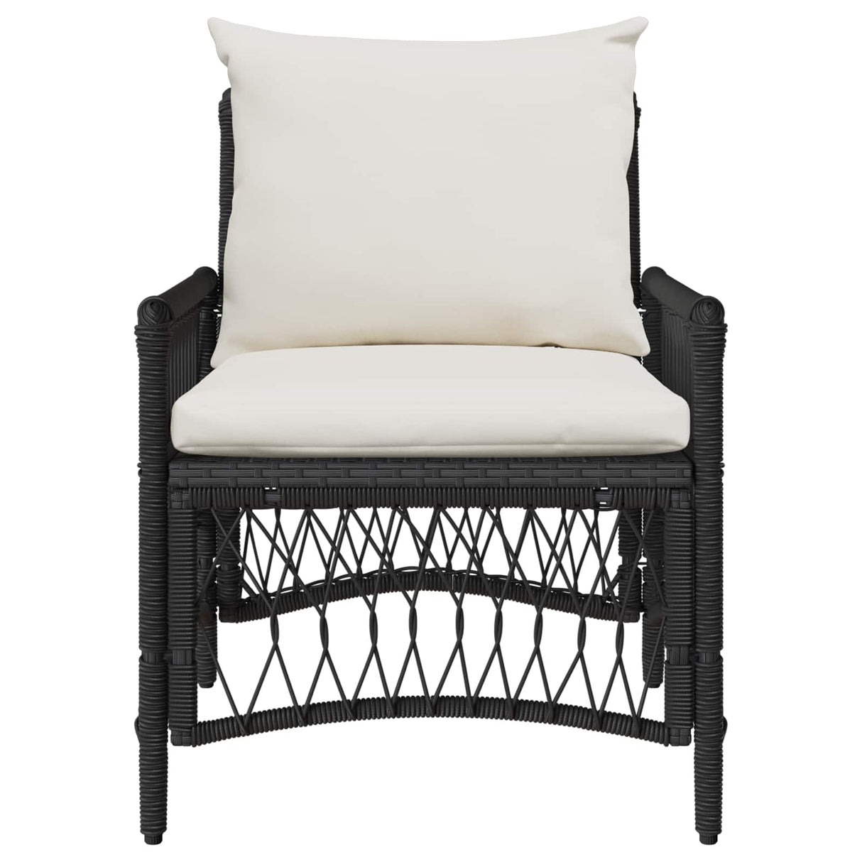 vidaXL Tuinstoel met kussen Zwart 73 x 61 x 77 cm poly rattan