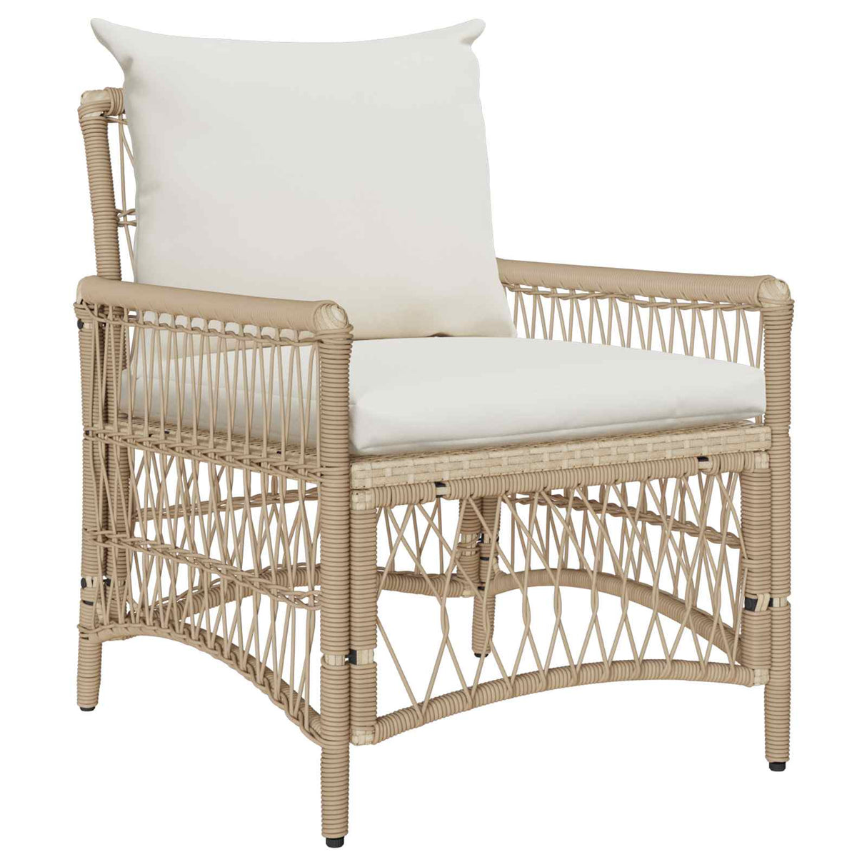 vidaXL Tuinstoel met kussen Zwart 73 x 61 x 77 cm poly rattan