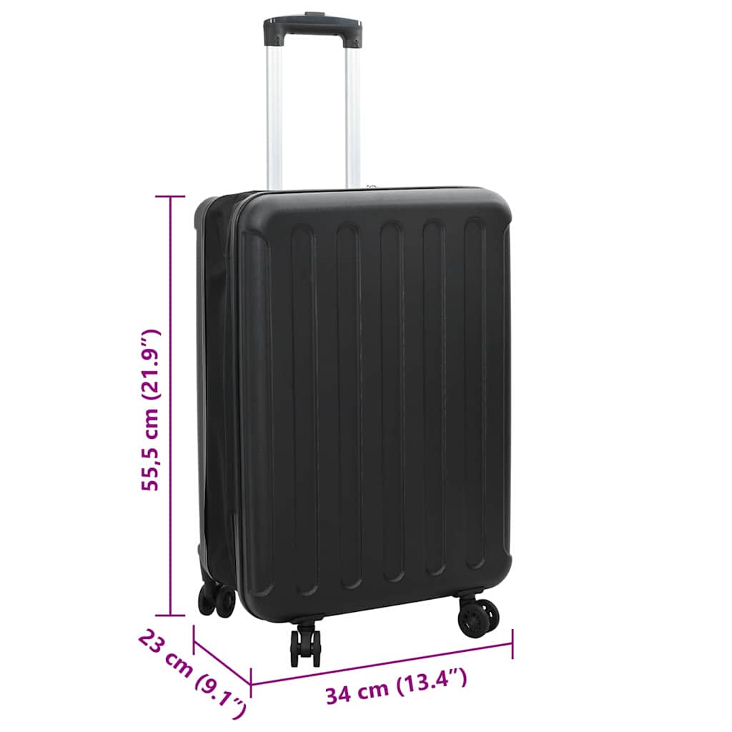 vidaXL Suitcase with lock Black 34 x 23 x 55.5 cm ABS Plastic