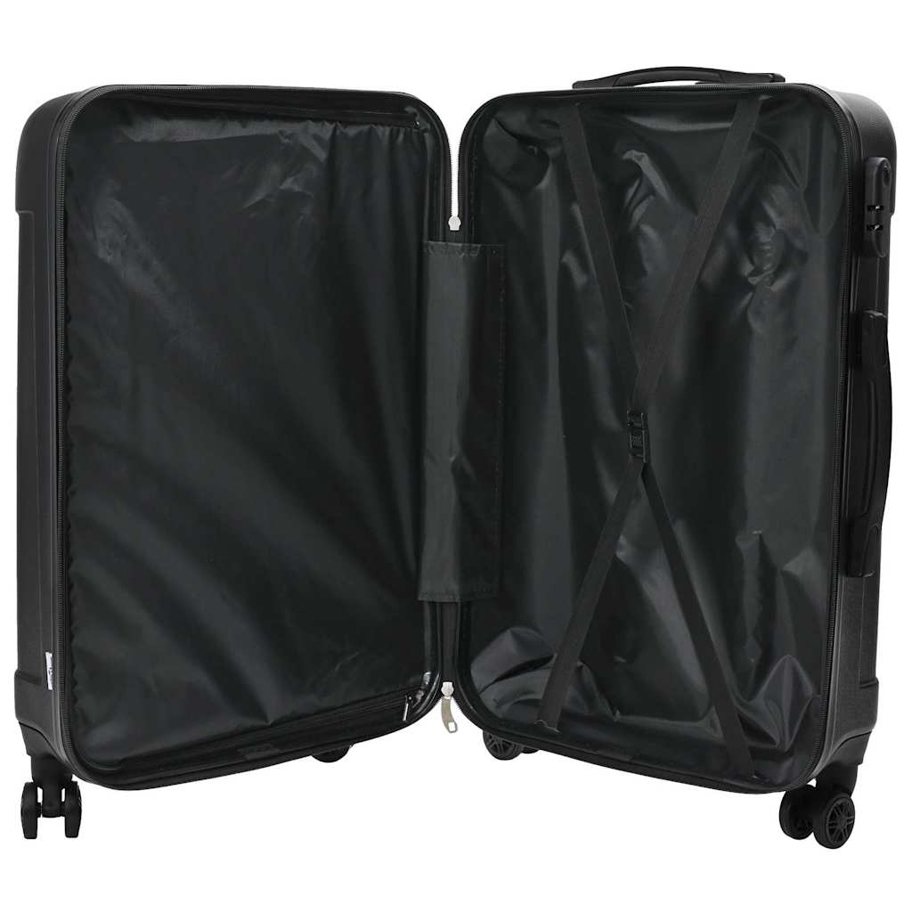 vidaXL Koffer met slot 3 pcs Zwart 50 x 31 x 78 cm ABS Kunststof