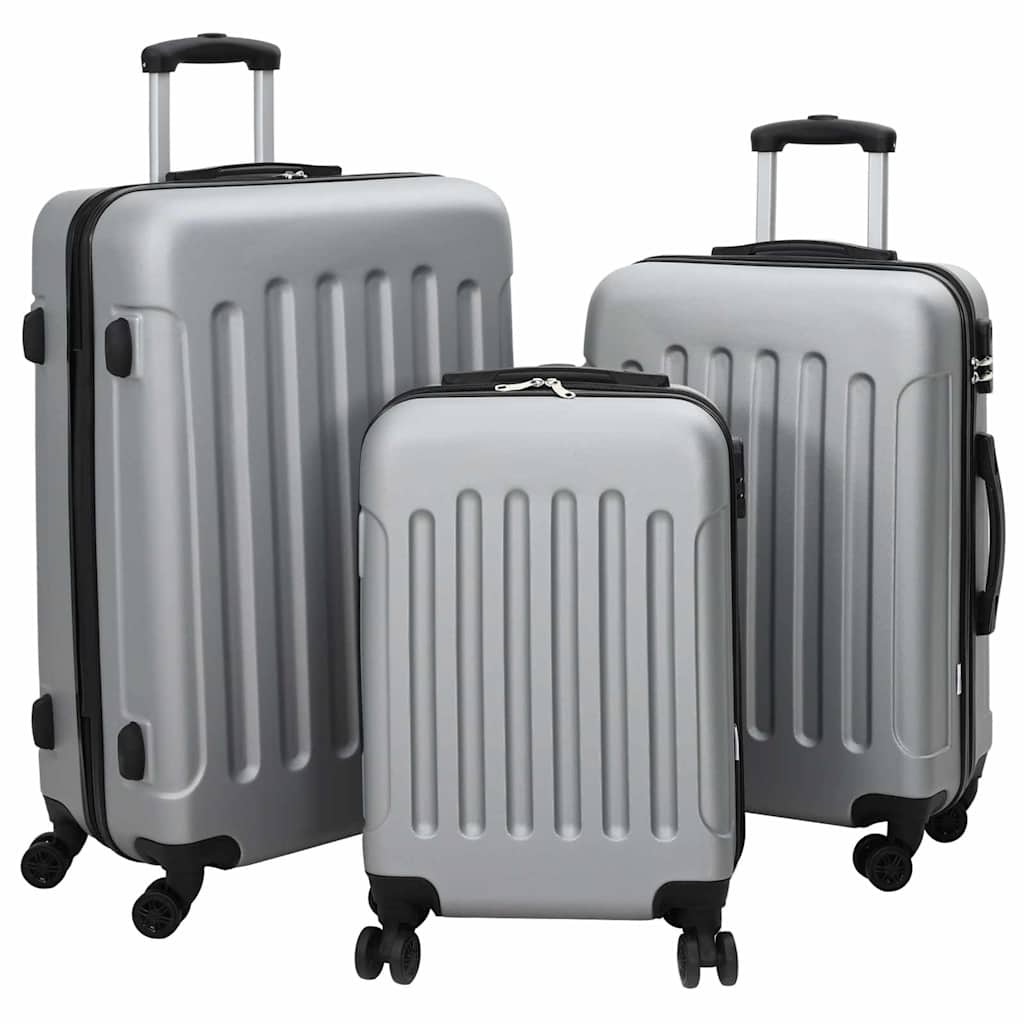 vidaXL Koffer met slot 3 pcs Zwart 50 x 31 x 78 cm ABS Kunststof