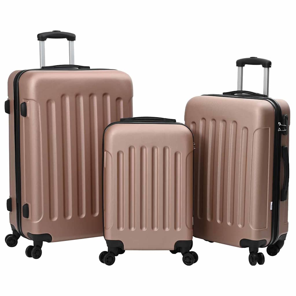 vidaXL Koffer met slot 3 pcs Zwart 50 x 31 x 78 cm ABS Kunststof