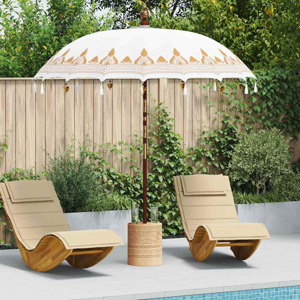 vidaXL Balinese Parasol Cream 185 x 185 x 260 cm Cotton