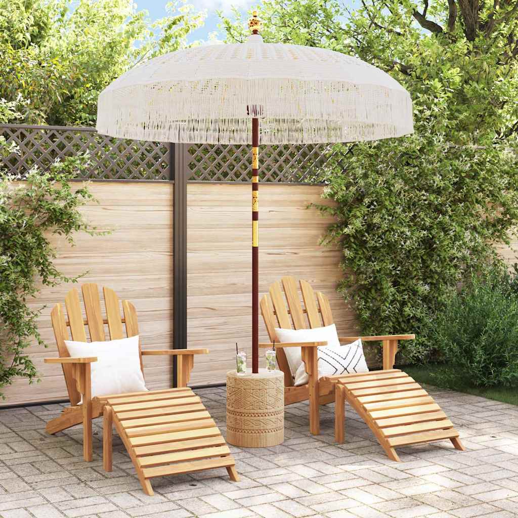 vidaXL Macramé Parasol Crème 190 x 190 x 260 cm Katoen