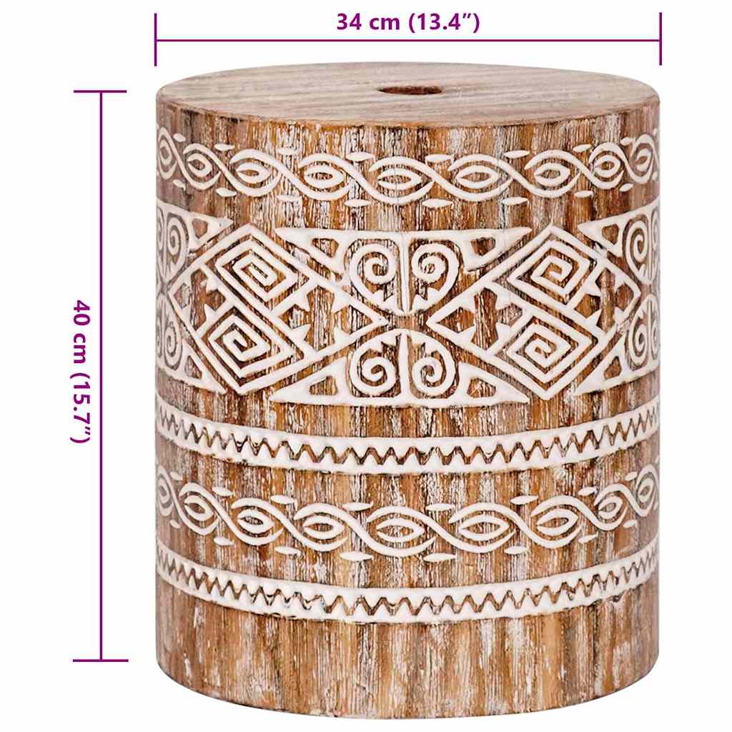 vidaXL Parasolvoet Naturel Ø34 x 40 cm Massief hout