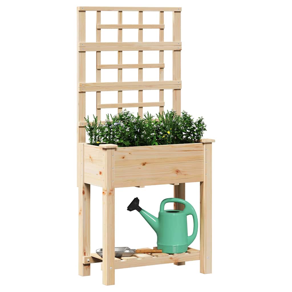 vidaXL Tuin Plantpot Beige 71 x 38 x 152 cm Massief Vurenhout