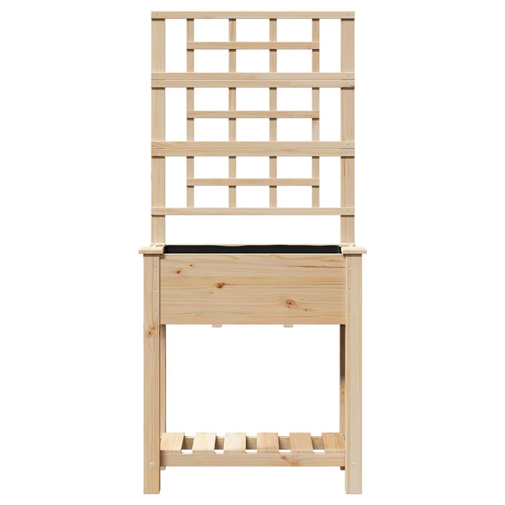 vidaXL Tuin Plantpot Beige 71 x 38 x 152 cm Massief Vurenhout
