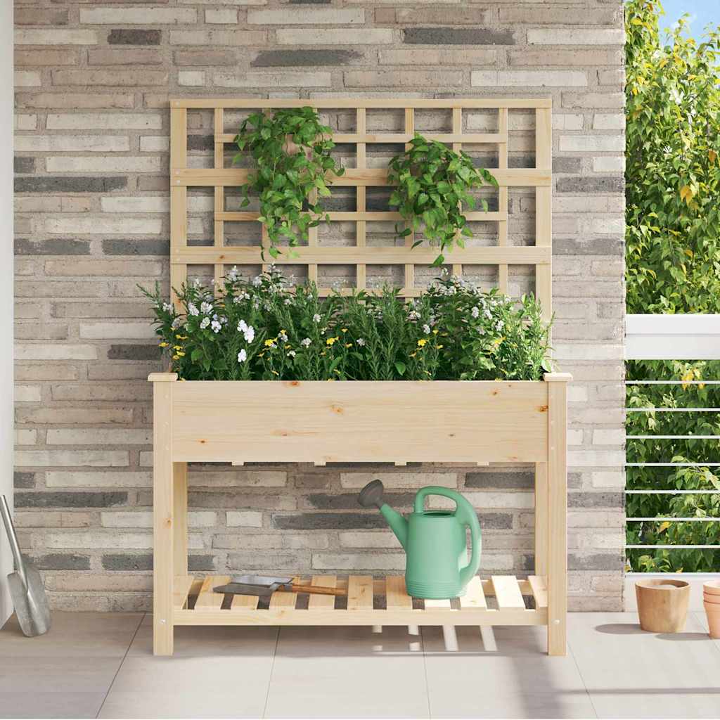 vidaXL Tuin Plantpot Beige 71 x 38 x 152 cm Massief Vurenhout