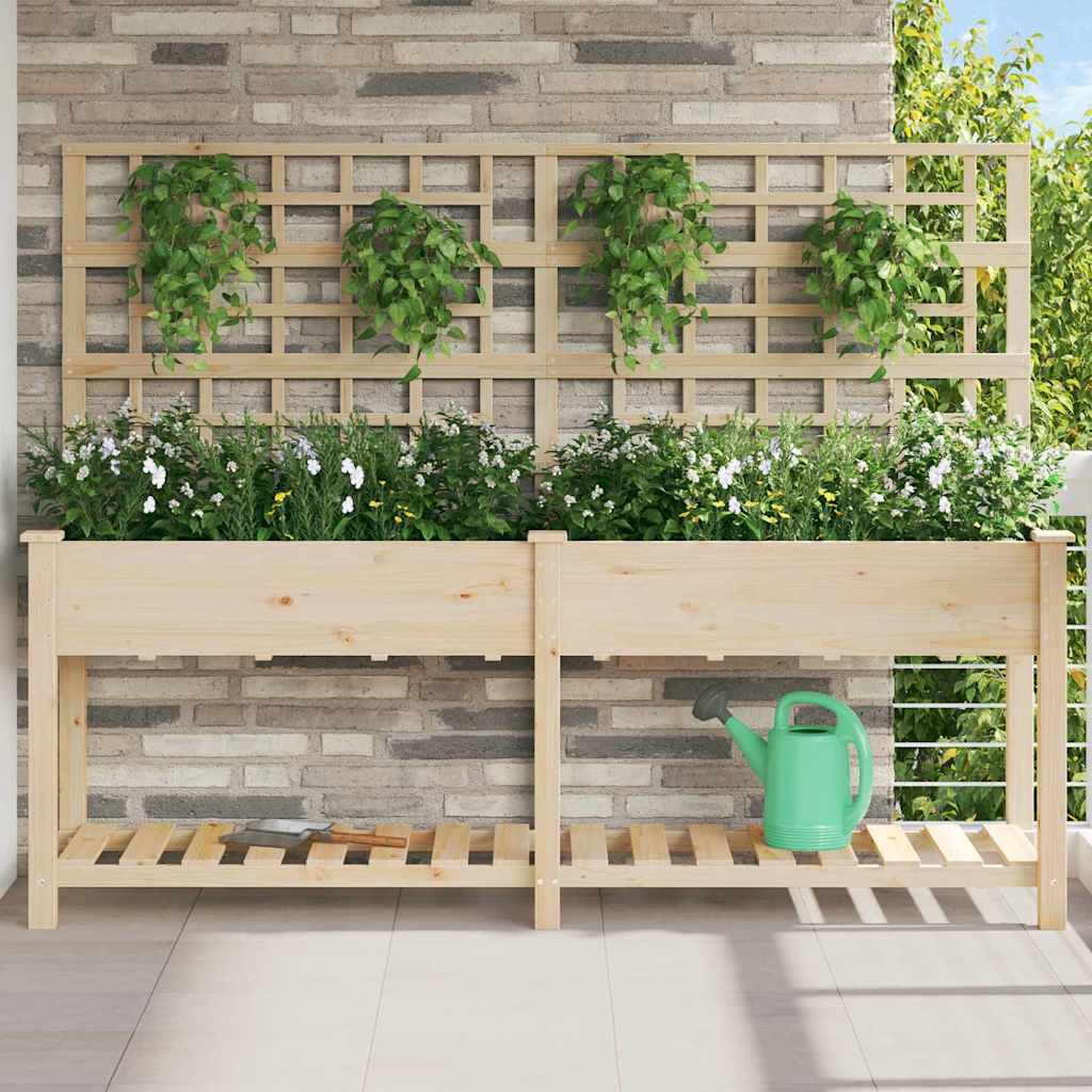 vidaXL Tuin Plantpot Beige 71 x 38 x 152 cm Massief Vurenhout