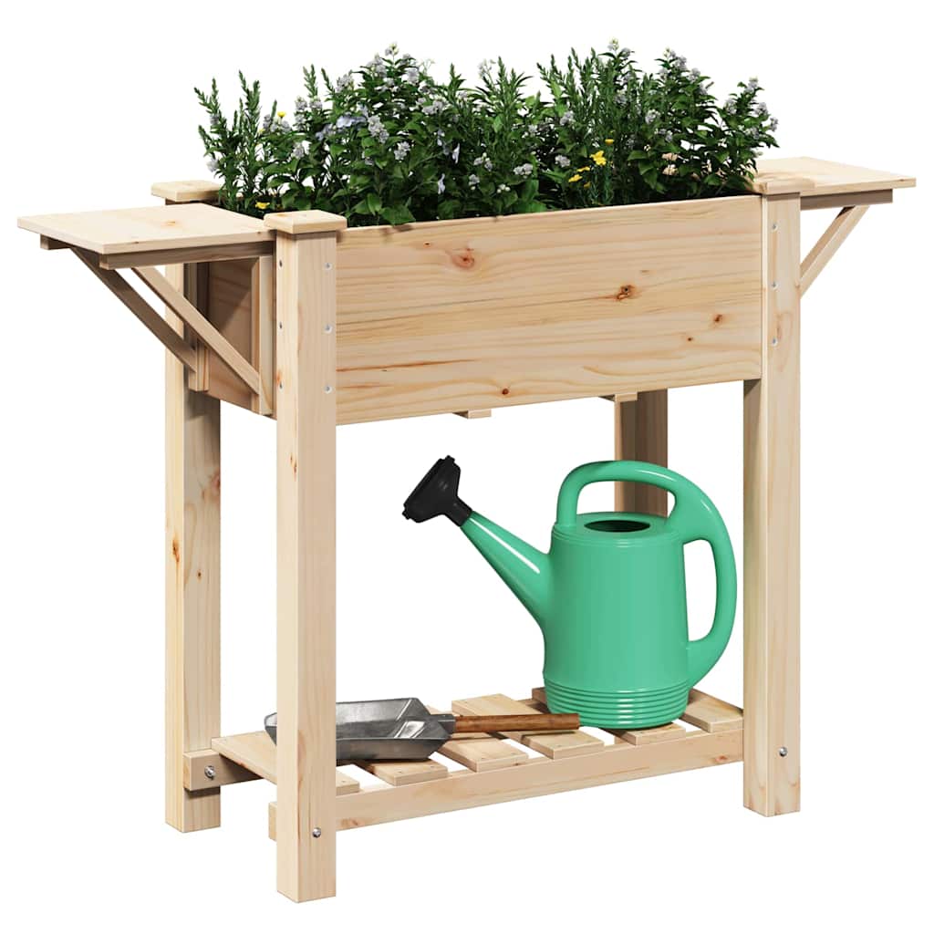 vidaXL Garden Planter Beige 111 x 37 x 76.5 cm Solid Spruce Wood