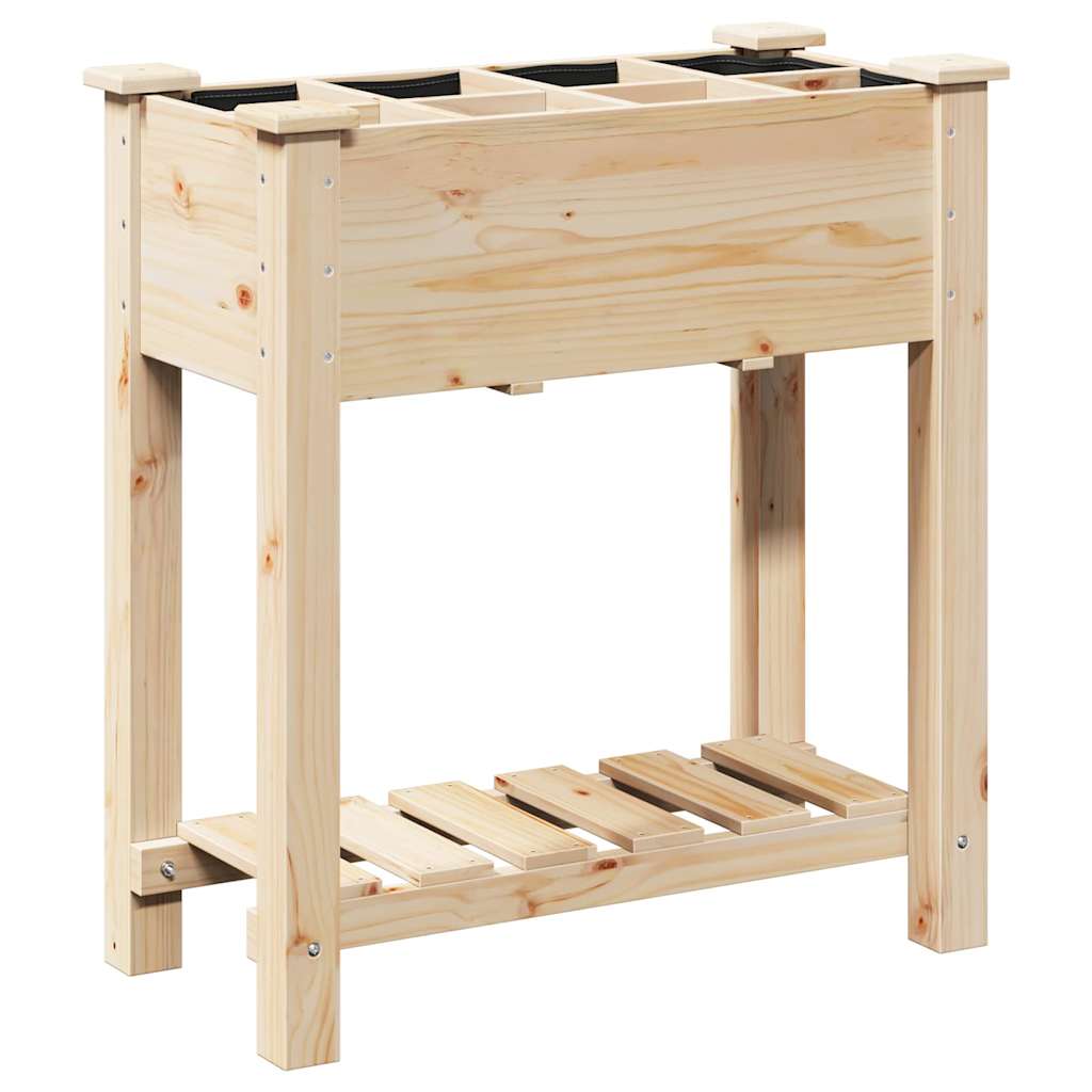 vidaXL Tuin Plantpot Beige 71 x 37 x 76,5 cm Massief Vurenhout