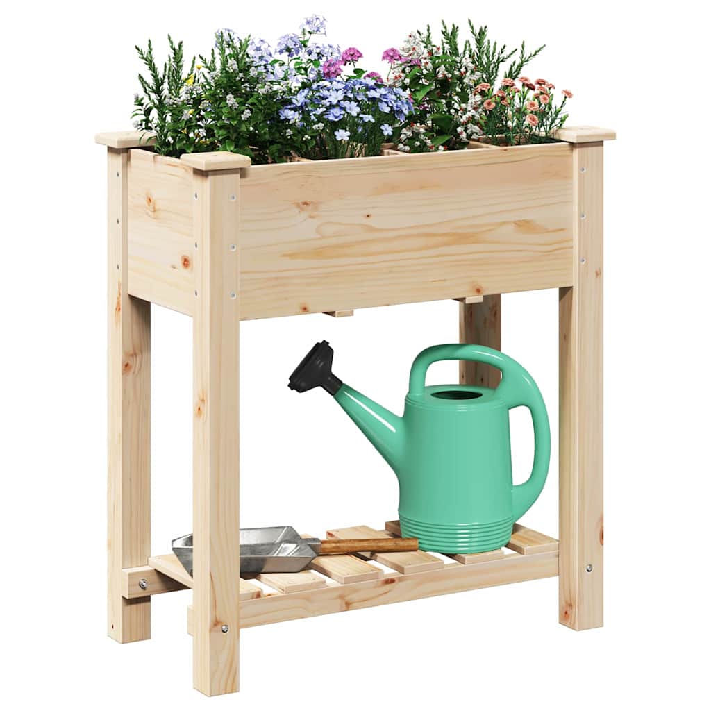 vidaXL Tuin Plantpot Beige 71 x 37 x 76,5 cm Massief Vurenhout