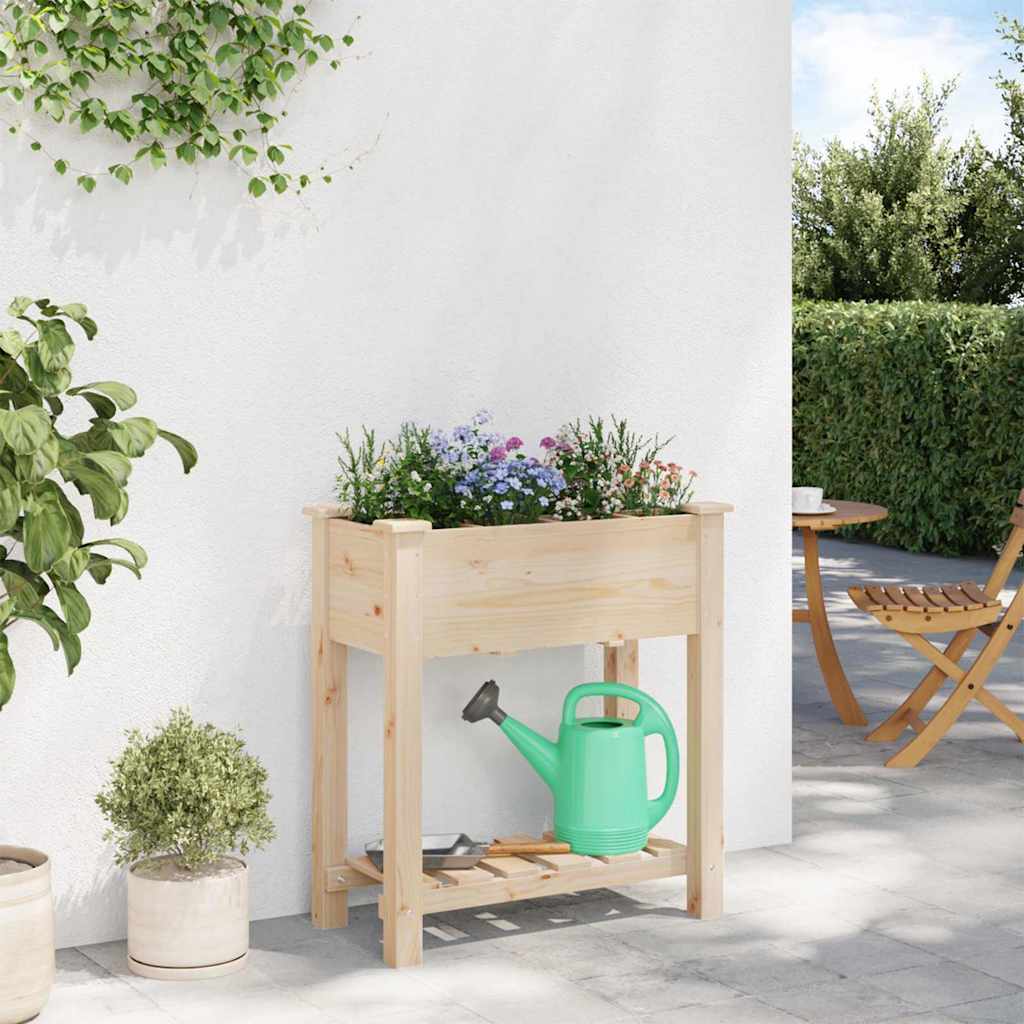 vidaXL Tuin Plantpot Beige 71 x 37 x 76,5 cm Massief Vurenhout