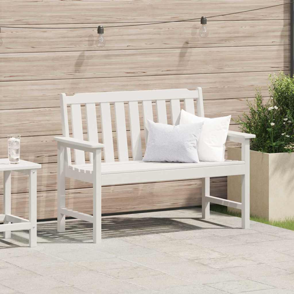 vidaXL Tuinbank Wit 120 x 59 x 88 cm HDPE